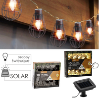 ILUMINAT SOLAR DE JARDIN LUNGIME 2 + 1,8 M LOFT 10 LED ALB CALD *3644