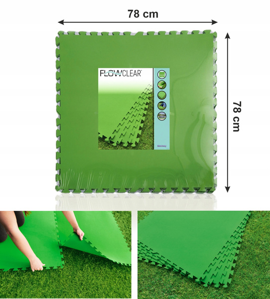 MATA PIANKOWA POD BASEN 78 x 78 CM - 9 ELEMENTÓW *2879 *5689