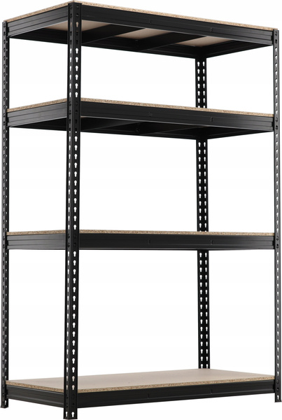 REGAŁ 4-POZIOMOWY 180 X 120 X 60 CM CZARNY UDŹWIG PÓŁKI: 500 KG PRO *0667