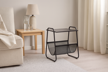 STOLIK BOCZNY Z GAZETNIKIEM 40 x 40 x 55 CM CZARNY *1197