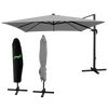 UMBRELĂ DE GRĂDINĂ 3 x 3 M GRI "ROMA" CU HUSĂ CU LED *1558