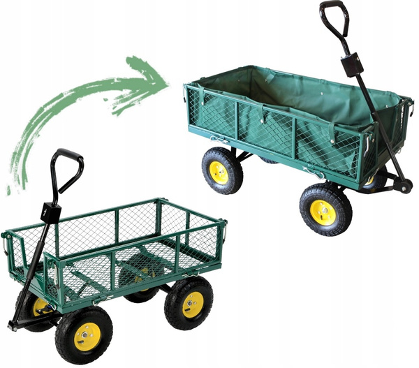 WÓZEK OGRODOWY DWUFUNKCYJNY ZIELONY *6841