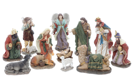 Set de 12 figurine de Crăciun de până la 32 cm din poliester *2485