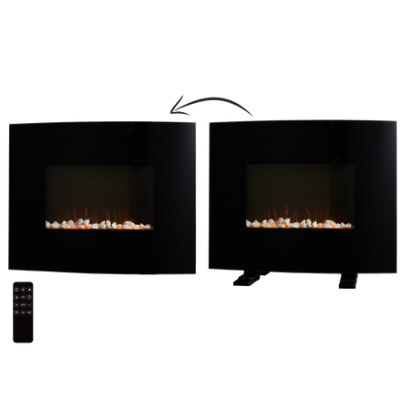 Șemineu de perete / de sine stătător cu efect de flacără - 61 x 13,5 x 48 cm - 1000/2000W *6017