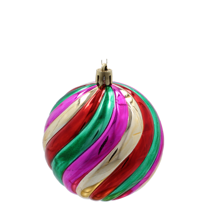 SET OF 6 CHRISTMAS TREE ORNAMENTS - MIX OF DESIGNS 8CM