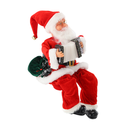 SANTA CLAUS WITH ACCORDION - PLAYING LED 40,5 CM