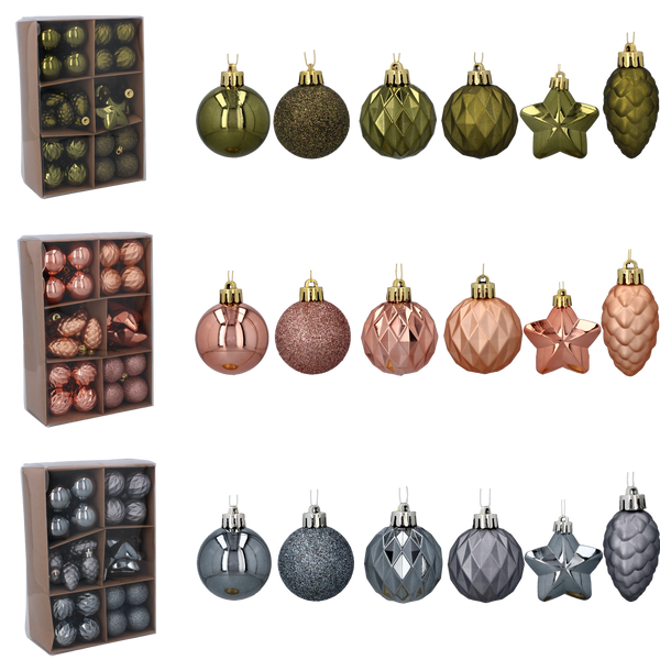 KPL. 47 BOMBEK 4-6 CM OLIV/ CUPRU/ GRAFIT MIX DE MODELE *7702