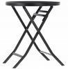 FOLDING ROUND TABLE 60 x 70 CM BLACK
