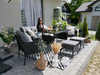 ZESTAW MEBLI RATTANOWYCH (SOFA, 2 KRZESŁA, 2 PUFY, STOLIK) - CZARNY, PODUSZKI - SZARY *7541