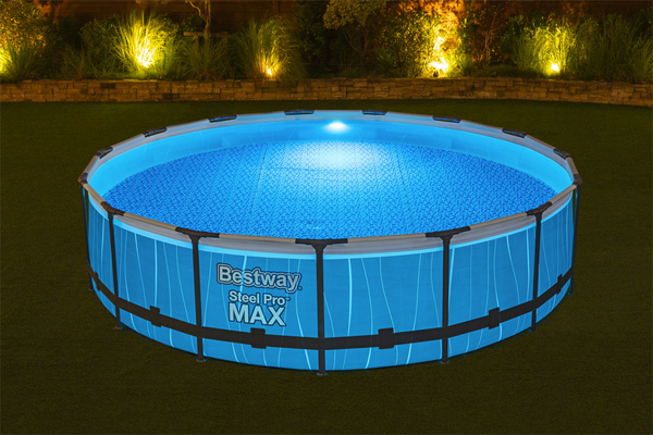 BASEN STELAŻOWY 4.57 x 1.07 M ( BASEN, POMPA FILTRUJĄCA , DRABINKA , POKRYWA, OŚWIETLENIE LED) *3417