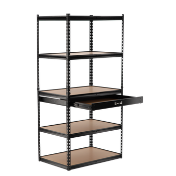 REGAŁ 5-POZIOMOWY Z SZUFLADĄ 180 x 90 x 60 CM UDŹWIG PÓŁKI: 175 KG *2127