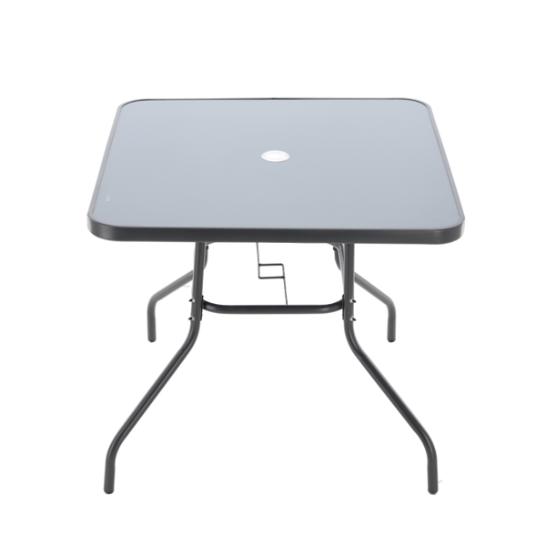 ZESTAW MEBLI OGRODOWYCH - 4 KRZESŁA + KWADRATOWY STOLIK - SZARY