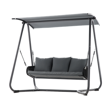 GARDEN SWING WITH WOVEN ARMRESTS 180 X 139 X 185 CM ANTHRACITE PREMIUM