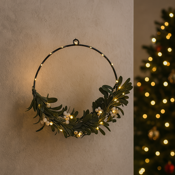 Coroană festivă de 40 cm cu vâsc LED *2084