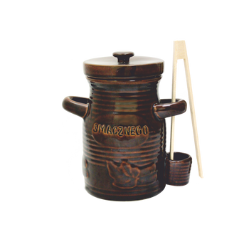 KERAMICKÁ NÁDOBKA 3,5L NA UHORKY S HNEDÝMI ŠPETKAMI *3163