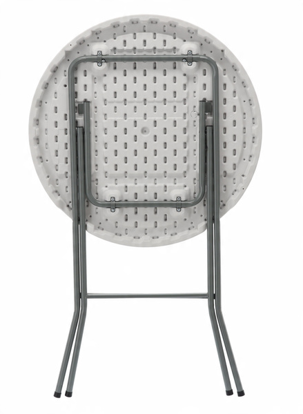 FOLDING CAMPING TABLE DIA80 X H110 CM ROUND WHITE