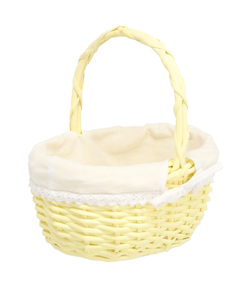 CULOARE DIN RATTAN 23 x 17 x 10,5/23 CM CU MÂNER ȘI MATERIAL - GALBEN *6988