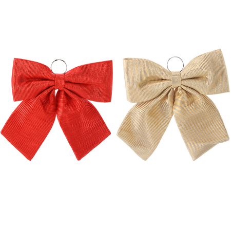CHRISTMAS BOW GOLD/RED 44CM