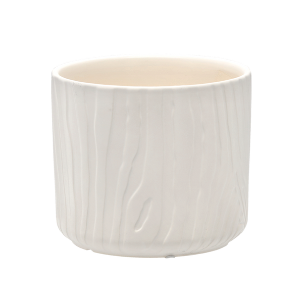 VAZĂ CERAMICĂ PENTRU GHIVECHE 19,5 x 19,5 x 17 CM ALB MATT *2319