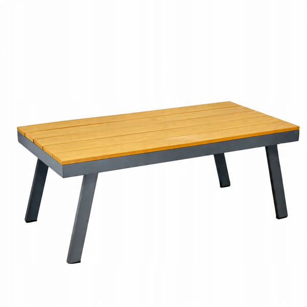 ZESTAW MEBLI ALUMINIOWYCH "LUBLANA" (SOFA + 2 FOTELE + STOLIK) SZARY + SZARE PODUSZKI *9545