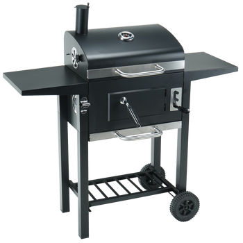 CHARCOAL GARDEN GRILL WITH LID, CAST IRON GRATE AND CASTORS 109 x 46 x 106,5 CM