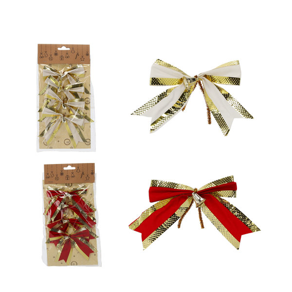 KPL. 4 KOLES ŠTEDRÉHO DEŇA 10CM ČERVENÝ/ZLATÝ *0669