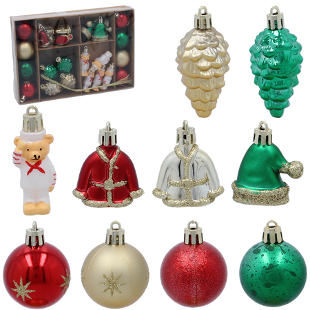 24 CHRISTMAS ORNAMENTS - MIX