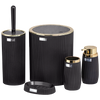 ROUND BATHROOM SET 5 PCS. BLACK / GOLD