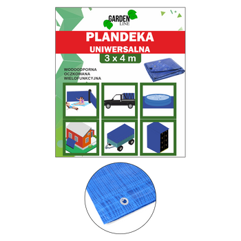 PLANDEKA 3 x 4 M (+/- 5%) 50GSM 3%UV NIEBIESKA *4089