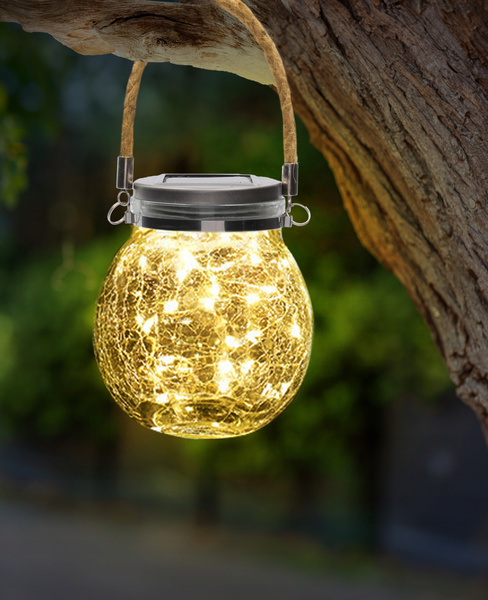 LAMPĂ SOLARĂ - BORCAN 12 x 12 x 14,5 CM KRIS 20 LED ALB CALD *3682