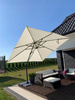 ZÁHRADNÝ PARASOL 3 x 3 M BEŽOVÝ "ROMA" S POŤAHOM S LED *1565