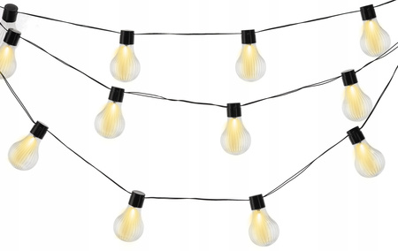SOLAR GARDEN GARLAND LENGTH 2 + 1.8 M STRIPES 10 LED WARM WHITE