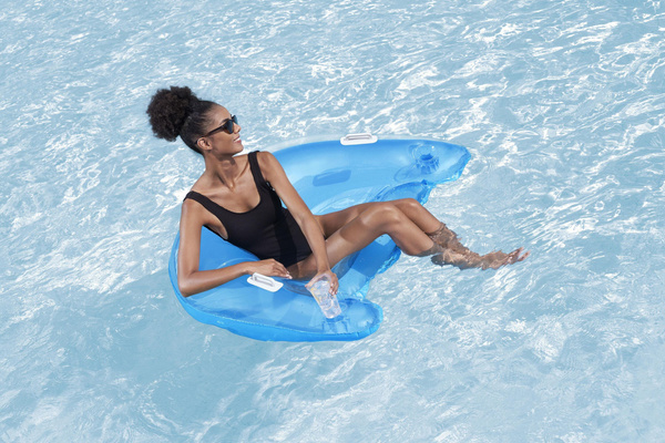 FOTEL DMUCHANY DO PŁYWANIA Z RĄCZKAMI I UCHWYTAMI NA NAPOJE 152 X 99 CM *6682