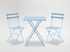 ZESTAW MEBLI OGRODOWYCH NIEBIESKI (STÓŁ KWADRATOWY + 2 KRZESŁA)
