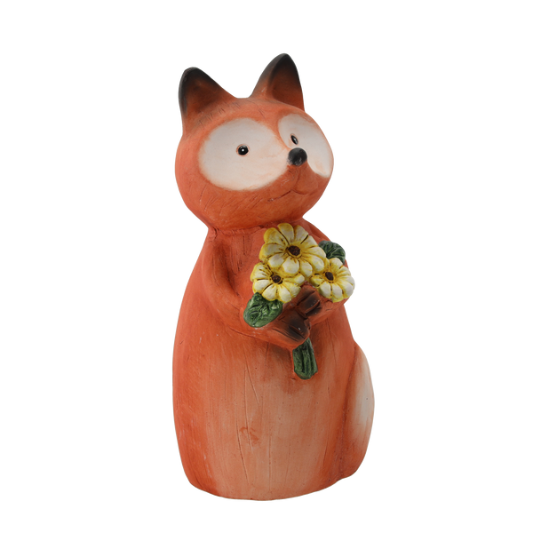 CERAMIC DECORATION FOR FENCE POST - ANIMALS 11 x 10 x 22 CM, ASSORTED DESIGNS, pack=6 pcs