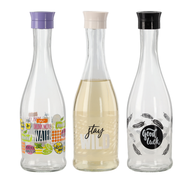 DECORATED GLASS CARAFE