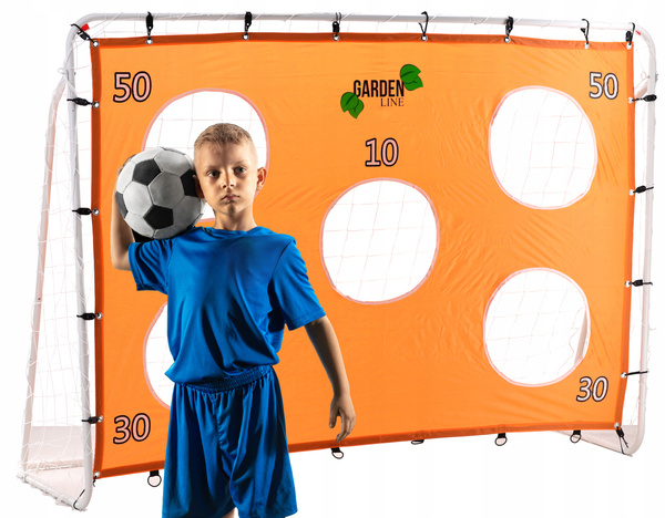 Soccer goal with target cloth