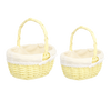 ZESTAW 2 KOSZYKÓW RATTANOWYCH Z RĄCZKĄ I MATERIAŁEM – ŻÓŁTY