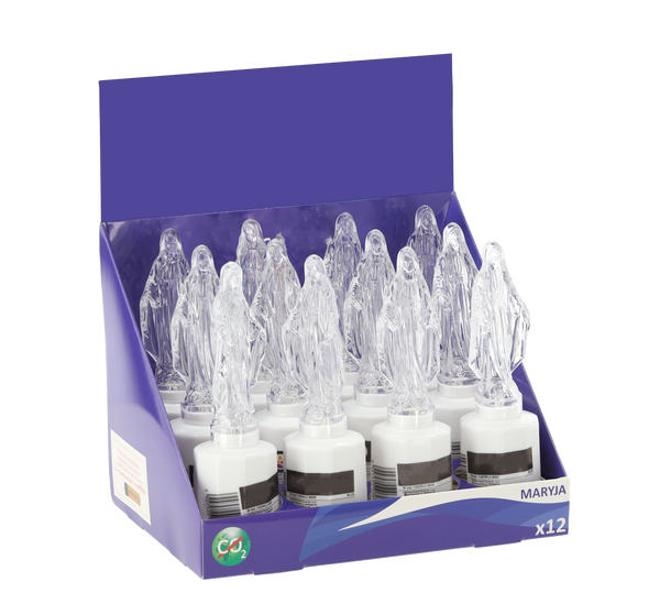 LED INSERT MARY WITH BATTERIES 17.5CM WHITE/BLUE PACK=12PCS64256418