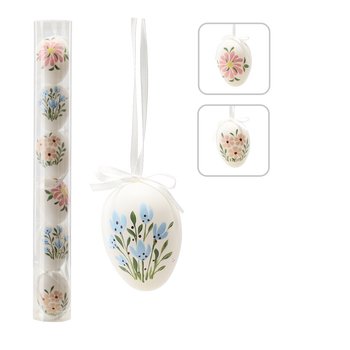 KPL. 6 OUĂ CORECTE 6 CM ÎN FLORI MIX DE MODELE TUBĂ *9465