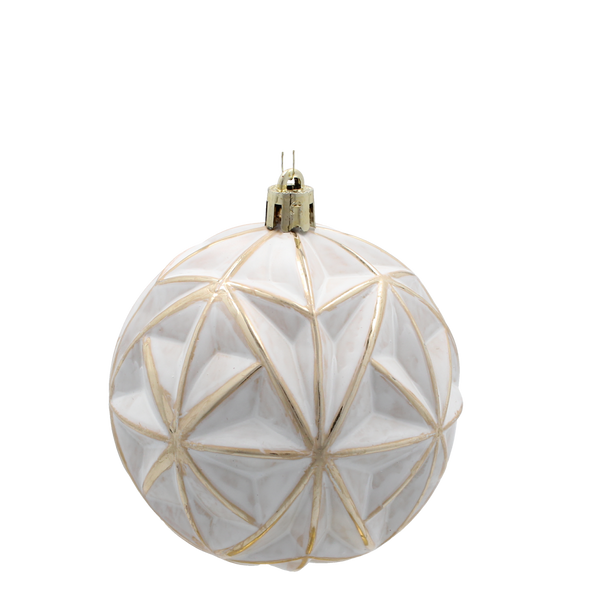 SET OF 4 CHRISTMAS TREE ORNAMENTS - MIX OF DESIGNS 8CM