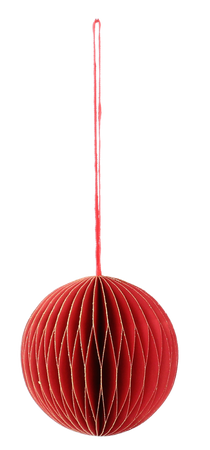 SADA 4 OZDOB NA VIANOČNÝ STROM Z PAPÍRU FI 7 CM ČERVENÉ bal=6ks *2020