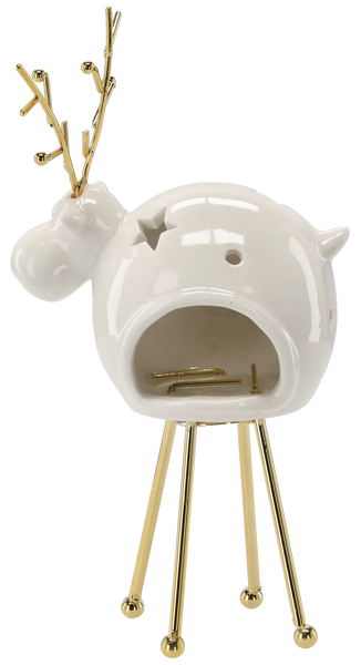 FIGURKA BOŻONAR.- RENIFER STOJĄCY NA TEALIGHT 22.3 CM opak=2szt *1276