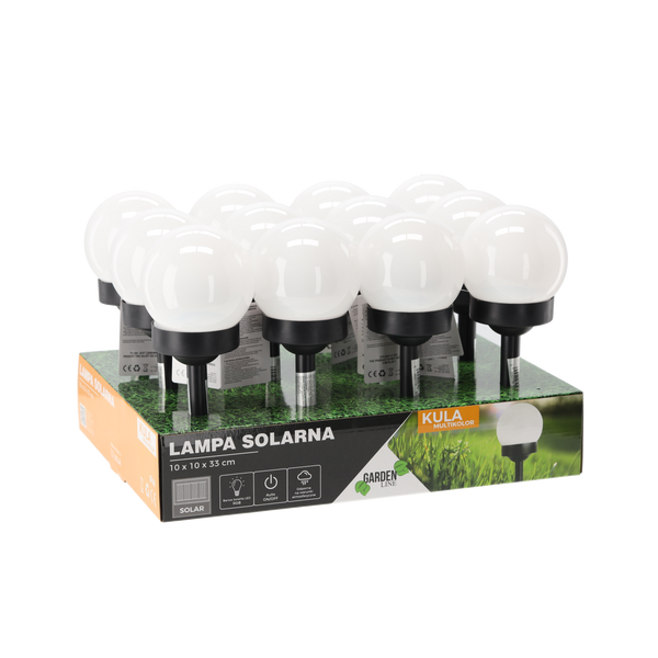 SOLÁRNÍ LAMPA COLOR SPHERE 10 x 10 x 33 CM displ.12ks *6716