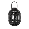 ČIERNA LAMPION H 34/46 CM S SKLENENOU VLOŽKOU *3223