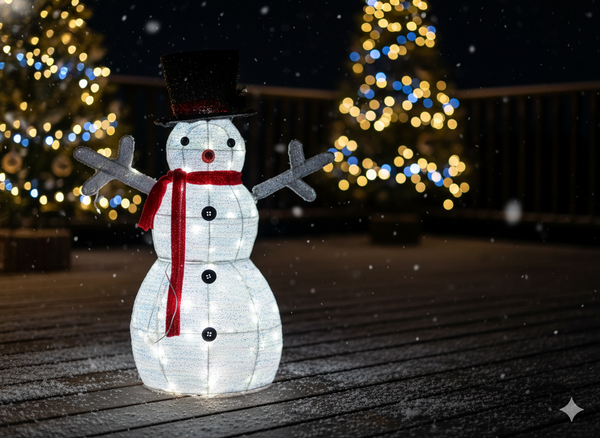 CHRISTMAS DECORATION - LED SNOWMAN 72 CM WHITE