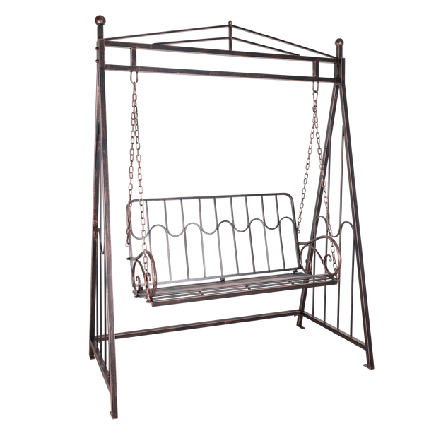 HUŚTAWKA OGRODOWA 162 x 90 x 205 CM ANTYCZNY BRĄZ *1418