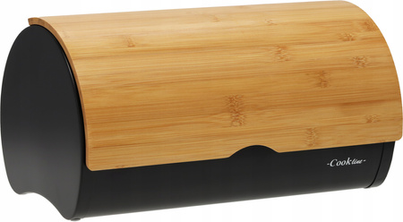 CHLEBAK SABROSO - EMALIOVANÝ S BAMBUSOVÝM VÍKEM 38 x 25 x 18 CM ČERNÝ *8893