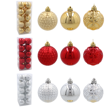 KPL. 20 BOMBEK 6 CM RED / GOLD / SILVER *3825