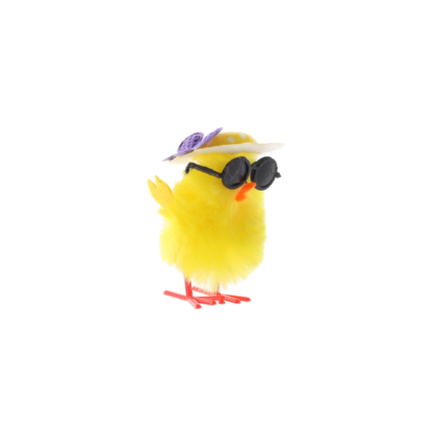 SET OF 5 EASTER DECORATIONS - CHICKS WITH GLASSES 12 x 3,5 x 5 CM